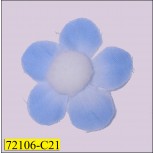 1 1/2" Blue Flower with White Pom Pom