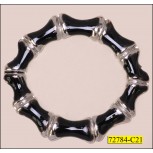 Ring Scalloped Inner Diameter 1 1/4" Silver and Black