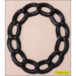 Ring Metal Chain Pattern Inner Diameter 1 3/4" Black