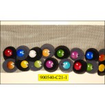 Multicolor round beads on Black mesh 2 5/8"