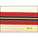 Grosgrain stripes 2" red/gold/navy/white