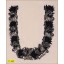 Collar Applique Embroidered with Chain on Fabric 7 1/2"x9" Navy and White