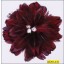 Feathered Flower with 3 center Rhinestones Red
