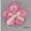 Flower w/mesh& satin bow 3" Muti/pink