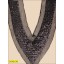 Collar Sequins V-shape Applique 10 1/4"x11" and 3/4" Mesh Black