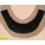 Collar Beaded U-shape Applique on Mesh 11 1/4"x6" Black