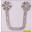 Buckle "U" Open shape with Flower at 2 End 2 5/8"x2 3/4" Silver