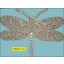 Applique rhinestone dragonfly 10 7/8x8 1/2" Clear